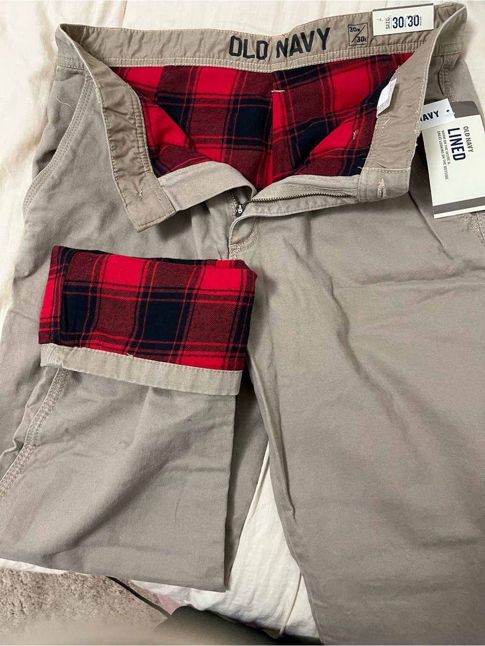 NWT Old Navy Double Lined Fannel Chino Pants
